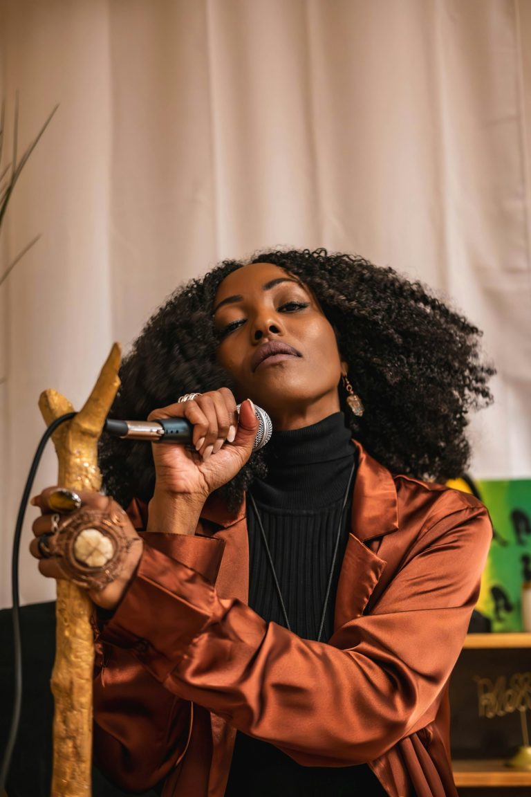 Singer on stage